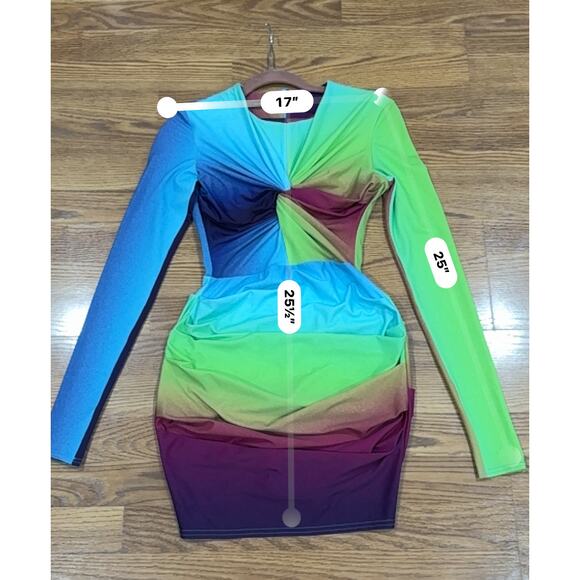 ALEX PERRY Halton Gradient Stretch Jersey Mini Bodycon Dress Size UK 12 / US 8 - Picture 6 of 13